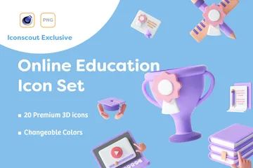 Éducation en ligne Pack 3D Illustration