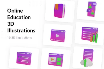 Éducation en ligne Pack 3D Illustration