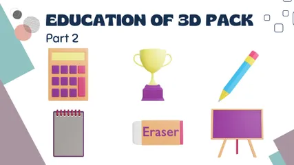 Education Equipment 3D Icon Pack