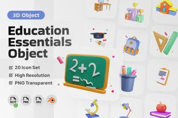 Les essentiels de l'éducation Pack 3D Icon