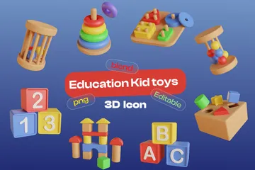 Education Kid Toys 3D Icon Pack