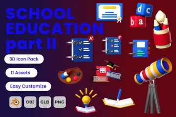 Éducation scolaire, partie II Pack 3D Icon