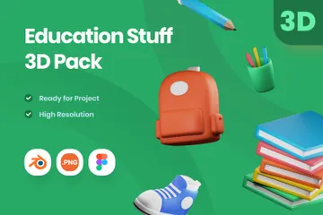 Education Stuff 3D Illustration Pack