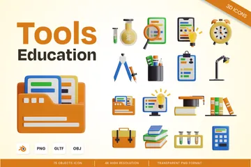 Education Tools 3D Icon Pack