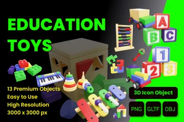 Education Toys 3D Icon Pack