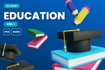 Education Vol. 1 3D Icon Pack