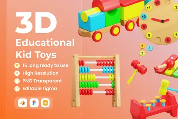 Educational Kid Toys 3D Icon Pack
