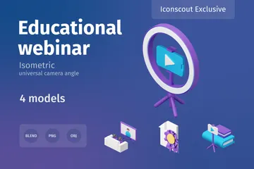 Educational Webinar 3D Illustration Pack