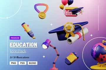 Educations Vol 2 3D Icon Pack