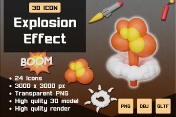 Efeito de explosão Pacote de Icon 3D