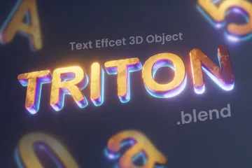 Efeito de texto 'Triton 3d' Pacote de Icon 3D
