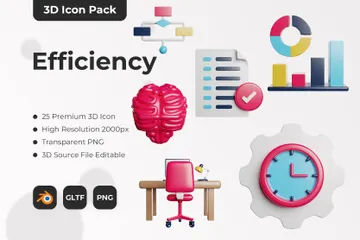 Efficiency 3D Icon Pack
