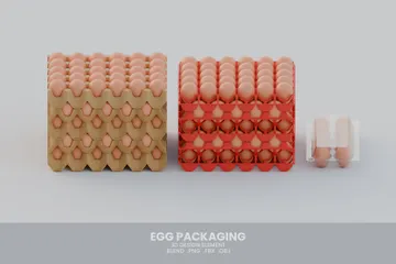 Egg Packaging 3D Icon Pack