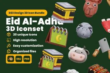 Eid al-Adha Paquete de Icon 3D