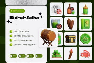 Eid Al Adha 3D Icon Pack