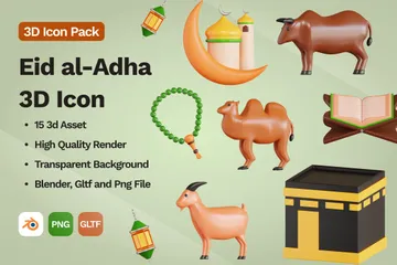 Eid Al-Adha 3D Icon Pack