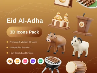 Eid Al-Adha 3D Icon Pack