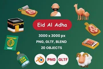 Eid Al Adha 3D Icon Pack