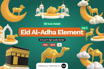 Eid Al Adha Element Vol 2 3D Illustration Pack