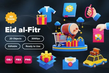 Eid Al-Fitr 3D Icon Pack