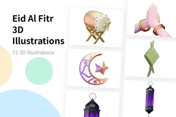 Ajude AL Fitr Pacote de Illustration 3D