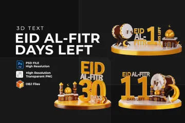 Eid Al-Fitr Days Left 3D Illustration Pack