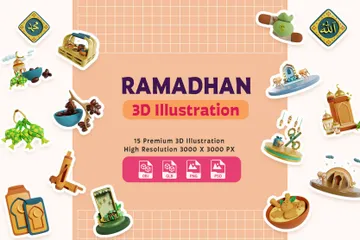 Eid Al-Fitr e Ramadã Pacote de Icon 3D