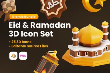 Eid And Ramadan 3D Icon Pack