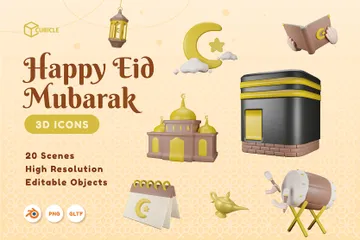 Eid Mubarak Pacote de Icon 3D