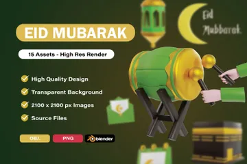 Eid Mubarak Pacote de Icon 3D
