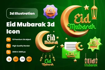 Eid Mubarak Paquete de Icon 3D