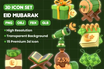 EID MUBARAK 3D Icon Pack