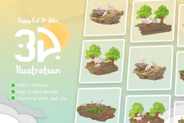 Eid Ul Adha 3D Illustration Pack