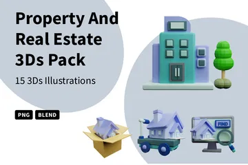 Eigentum und Immobilien 3D Icon Pack