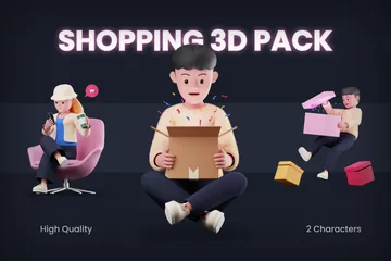 Einkaufen 3D Illustration Pack