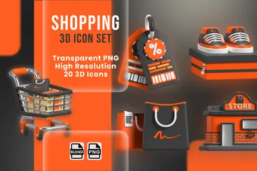 Einkaufen 3D Icon Pack