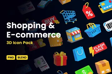 Einkaufen und E-Commerce 3D Icon Pack