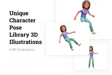 Einzigartige Charakter-Posen-Bibliothek 3D Illustration Pack