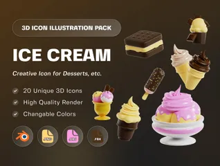 Eiscreme 3D Icon Pack