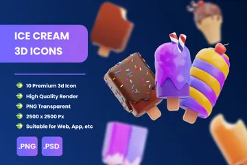 Eiscreme 3D Illustration Pack