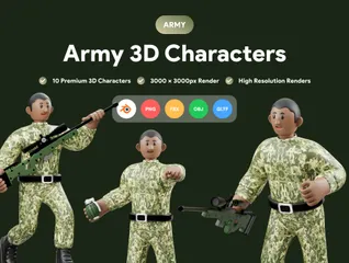 Ejército Paquete de Illustration 3D