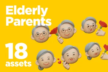 Elderly Parents 3D Icon Pack