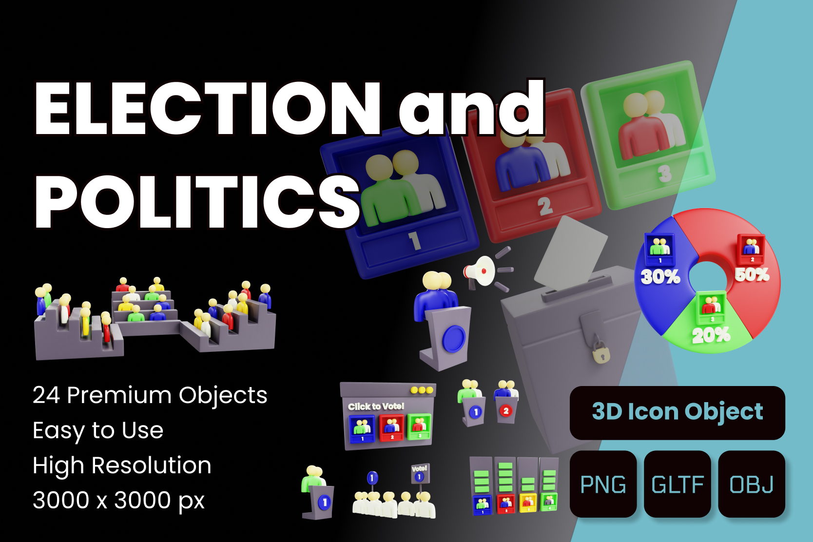 Premium Election And Politics 3d Illustration Pack From Politics 3d