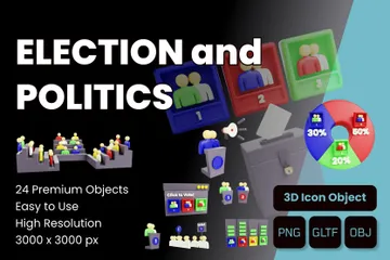 Election And Politics 3D Icon Pack
