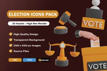 Election Democracy 3D Icon Pack