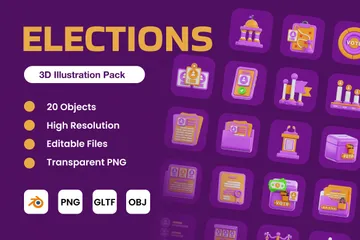 Elections 3D Icon Pack