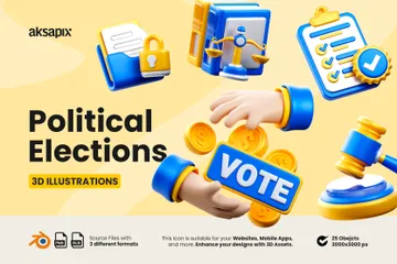 Élections politiques Pacote de Illustration 3D