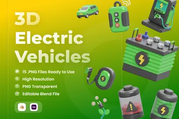 Electric Vehicles 3D Icon Pack