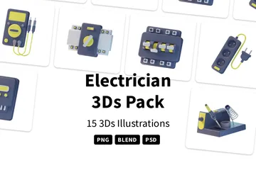 Electrician 3D Icon Pack