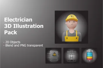 Electrician 3D Illustration Pack